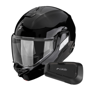Casque Modulare Apribile Scorpion Exo-Tech II Solid Black + Kit Bluetooth Spirit Casque Modulare Apribile Scorpion Exo-Tech II Solid Black + Kit Bluetooth Spirit