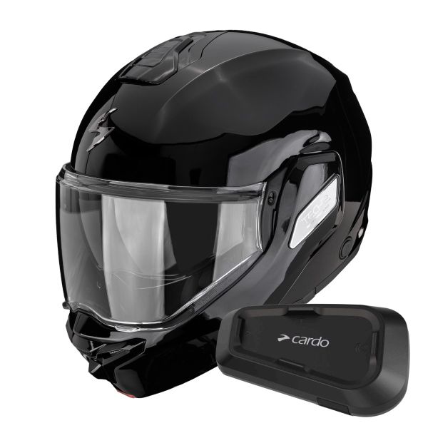 Modulare Apribile Scorpion Exo-Tech II Solid Black + Kit Bluetooth Spirit