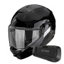 Casque Modulare Apribile Scorpion Exo-Tech II Solid Black + Kit Bluetooth Spirit