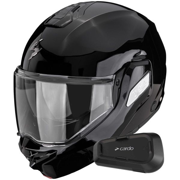 Modulare Apribile Scorpion Exo-Tech II Solid Black + Kit Bluetooth Spirit