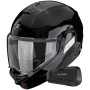 Casque Modulare Apribile Scorpion Exo-Tech II Solid Black + Kit Bluetooth Spirit