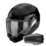 Casque Modulare Apribile Scorpion Exo-Tech II Solid Black + Kit Bluetooth Vortex HD