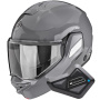Casque Modulare Apribile Scorpion Exo-Tech II Solid Cement Grey + Kit Bluetooth BT Mini