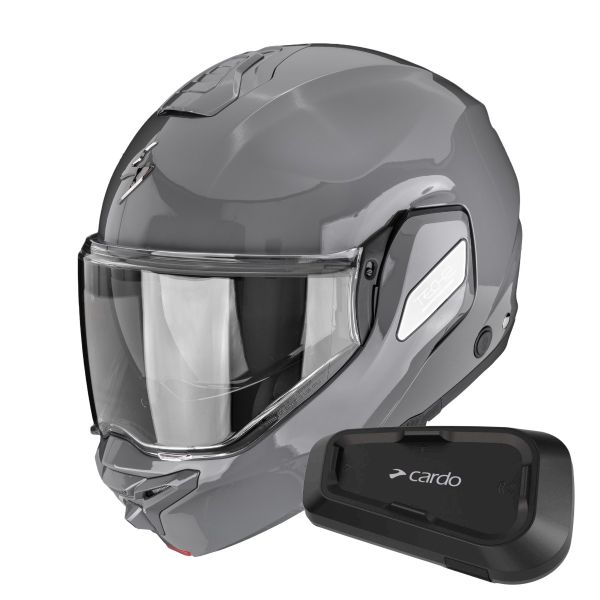 Modulare Apribile Scorpion Exo-Tech II Solid Cement Grey + Kit Bluetooth Spirit