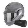 Casque Modulare Apribile Scorpion Exo-Tech II Solid Cement Grey + Kit Bluetooth Spirit