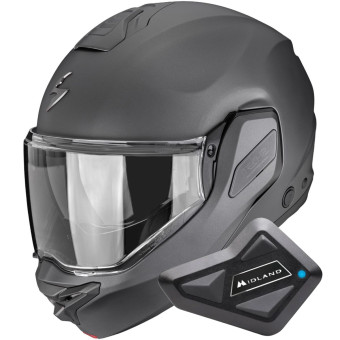 Casque Modulare Apribile Scorpion Exo-Tech II Solid Matt Anthracite + Kit Bluetooth BT Mini Casque Modulare Apribile Scorpion Exo-Tech II Solid Matt Anthracite + Kit Bluetooth BT Mini