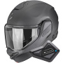 Casque Modulare Apribile Scorpion Exo-Tech II Solid Matt Anthracite + Kit Bluetooth BT Mini