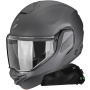 Casque Modulare Apribile Scorpion Exo-Tech II Solid Matt Anthracite + Kit bluetooth Exo-Com Link-1C