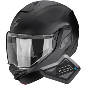 Casque Modulare Apribile Scorpion Exo-Tech II Solid Matt Black + Kit Bluetooth BT Mini Casque Modulare Apribile Scorpion Exo-Tech II Solid Matt Black + Kit Bluetooth BT Mini