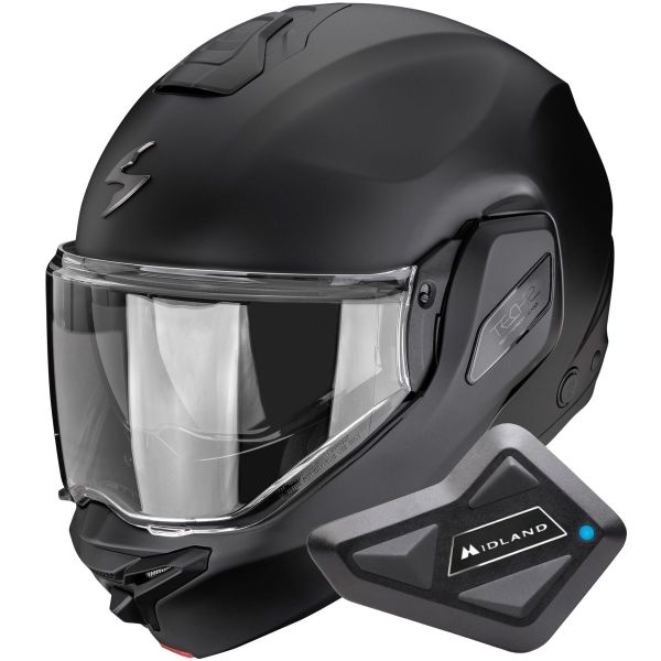 Modulare Apribile Scorpion Exo-Tech II Solid Matt Black + Kit Bluetooth BT Mini