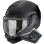Casque Modulare Apribile Scorpion Exo-Tech II Solid Matt Black + Kit Bluetooth BT Mini