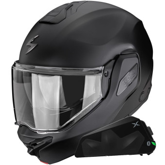 Casque Modulare Apribile Scorpion Exo-Tech II Solid Matt Black + Kit bluetooth Exo-Com Link-1C Casque Modulare Apribile Scorpion Exo-Tech II Solid Matt Black + Kit bluetooth Exo-Com Link-1C