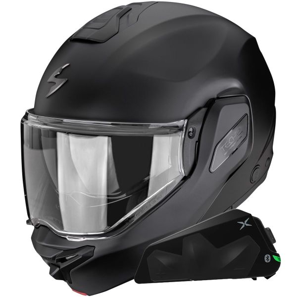 Modulare Apribile Scorpion Exo-Tech II Solid Matt Black + Kit bluetooth Exo-Com Link-1C