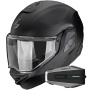 Casque Modulare Apribile Scorpion Exo-Tech II Solid Matt Black + Kit Bluetooth Vortex HD