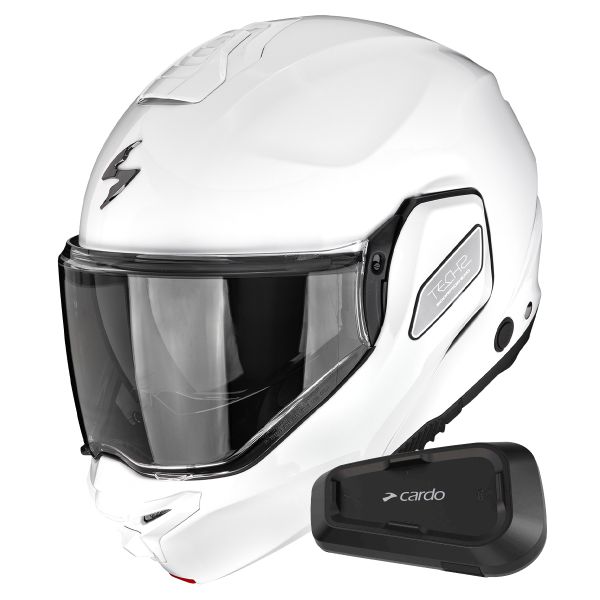 Modulare Apribile Scorpion Exo-Tech II Solid White + Kit Bluetooth Spirit