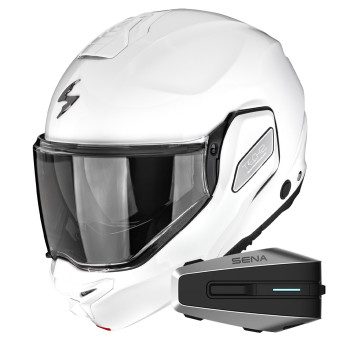 Casque Modulare Apribile Scorpion Exo-Tech II Solid White + Kit Bluetooth Vortex HD Casque Modulare Apribile Scorpion Exo-Tech II Solid White + Kit Bluetooth Vortex HD