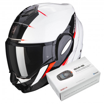 Modulare Apribile Scorpion Exo Tech Primus Pearl White Black + Kit Bluetooth SMH5
