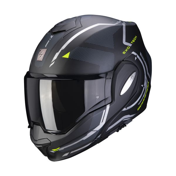 Scorpion Exo Tech Square Matt Black Neon Yellow + Kit Bluetooth Sena SMH5