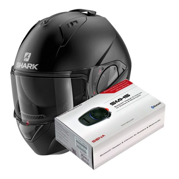 Modulare Apribile Shark Evo-Es Blank Mat KMA + Kit Bluetooth SMH5 Solo