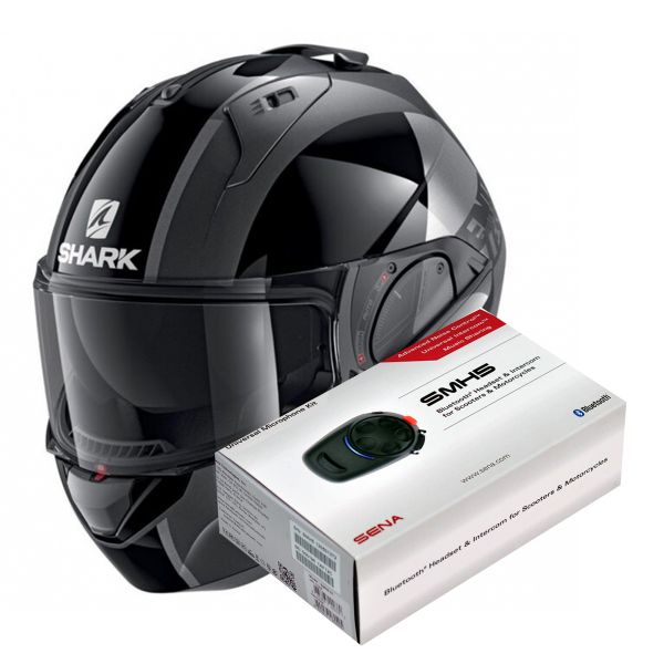 Pack Casco Moto + Kit Bluetooth : Shark Evo-Es Endless AKA + Kit Bluetooth  SMH5 Solo | iCasque.it