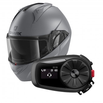 Modulare Apribile Shark EVO GT Blank Mat AMA + Kit Bluetooth 5S