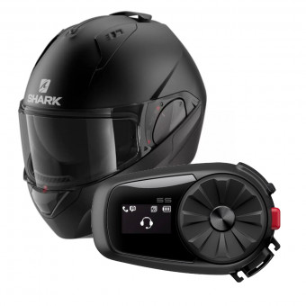 Modulare Apribile Shark EVO GT Blank Mat KMA + Kit Bluetooth 5S