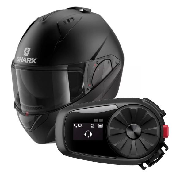 Modulare Apribile Shark EVO GT Blank Mat KMA + Kit Bluetooth 5S
