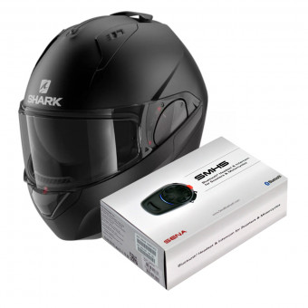 Modulare Apribile Shark EVO GT Blank Mat KMA + Kit Bluetooth Sena SMH5
