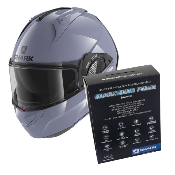 Modulare Apribile Shark EVO GT Blank S01 + Kit Bluetooth Sharktooth Prime