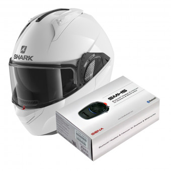 Modulare Apribile Shark EVO GT Blank WHU + Kit Bluetooth Sena SMH5