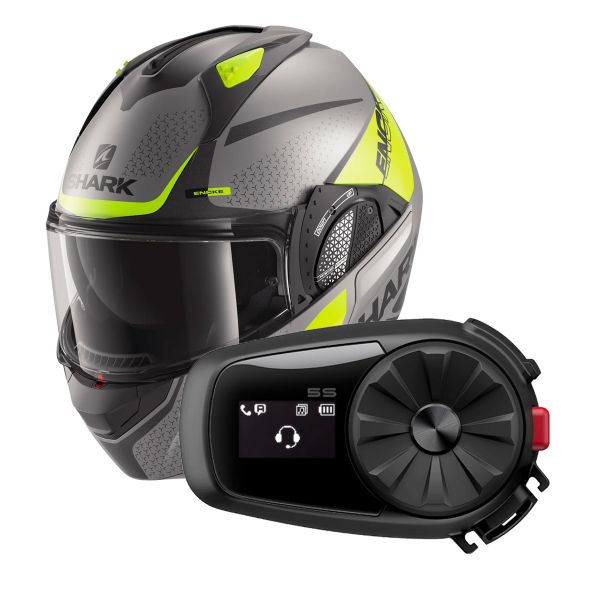 Modulare Apribile Shark EVO GT Encke Mat AYK + Kit Bluetooth 5S