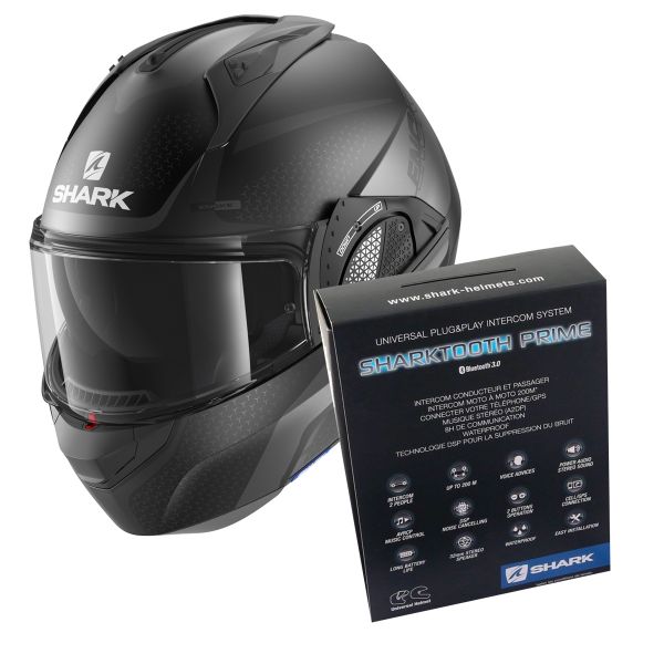Modulare Apribile Shark EVO GT Encke Mat KAA + Kit Bluetooth Sharktooth Prime