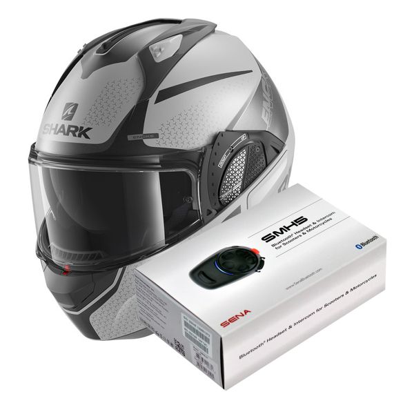 Modulare Apribile Shark EVO GT Encke Mat SAK + Kit Bluetooth Sena SMH5