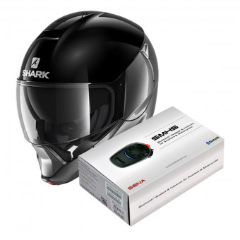 Modulare Apribile Shark Evojet Dual Blank AKA + Kit Bluetooth Sena SMH5