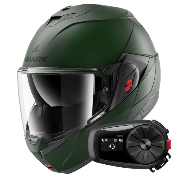 Modulare Apribile Shark Oxo Blank Mat G02 + Kit Bluetooth 5S Solo