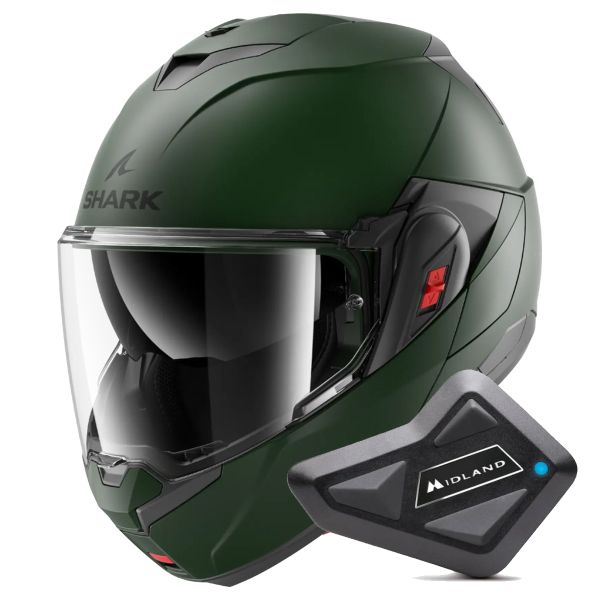 Modulare Apribile Shark Oxo Blank Mat G02 + Kit Bluetooth BT Mini