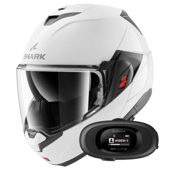 Modulare Apribile Shark Oxo Blank W05 + Kit bluetooth 5R Lite Solo