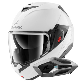 Modulare Apribile Shark Oxo Blank W05 + Kit Bluetooth Sena for Shark Mesh Solo