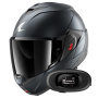 Casque Modulare Apribile Shark Oxo Dark Shadow Mat B16 + Kit bluetooth 5R Lite Solo