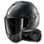 Casque Modulare Apribile Shark Oxo Dark Shadow Mat B16 + Kit Bluetooth 5S Solo