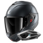 Casque Modulare Apribile Shark Oxo Dark Shadow Mat B16 + Kit Bluetooth Sena for Shark Mesh Solo