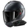 Casque Modulare Apribile Shark Oxo Dark Shadow Mat B16 + Kit Bluetooth Sena for Shark Solo
