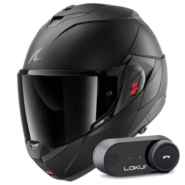 Modulare Apribile Shark Oxo Dark Shadow Mat KMA + Kit Bluetooth Lokui K30 Modulare Apribile Shark Oxo Dark Shadow Mat KMA + Kit Bluetooth Lokui K30