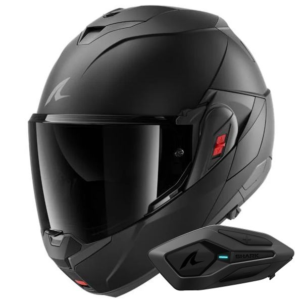 Modulare Apribile Shark Oxo Dark Shadow Mat KMA + Kit Bluetooth Sena for Shark