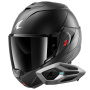 Casque Modulare Apribile Shark Oxo Dark Shadow Mat Titan Mat A08 + Kit Bluetooth Sena for Shark Mesh So