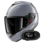 Casque Modulare Apribile Shark Oxo Dark Shadow S05 + Kit bluetooth 5R Lite Solo