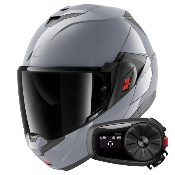 Modulare Apribile Shark Oxo Dark Shadow S05 + Kit Bluetooth 5S Solo