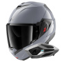Casque Modulare Apribile Shark Oxo Dark Shadow S05 + Kit Bluetooth Sena for Shark Mesh Solo