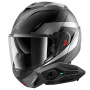Casque Modulare Apribile Shark Oxo Mekarium Mat AUK + Kit Bluetooth Sena for Shark Solo