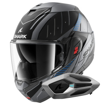 Modulare Apribile Shark Oxo Rydger Mat ABK + Kit Bluetooth Sena for Shark Mesh Solo